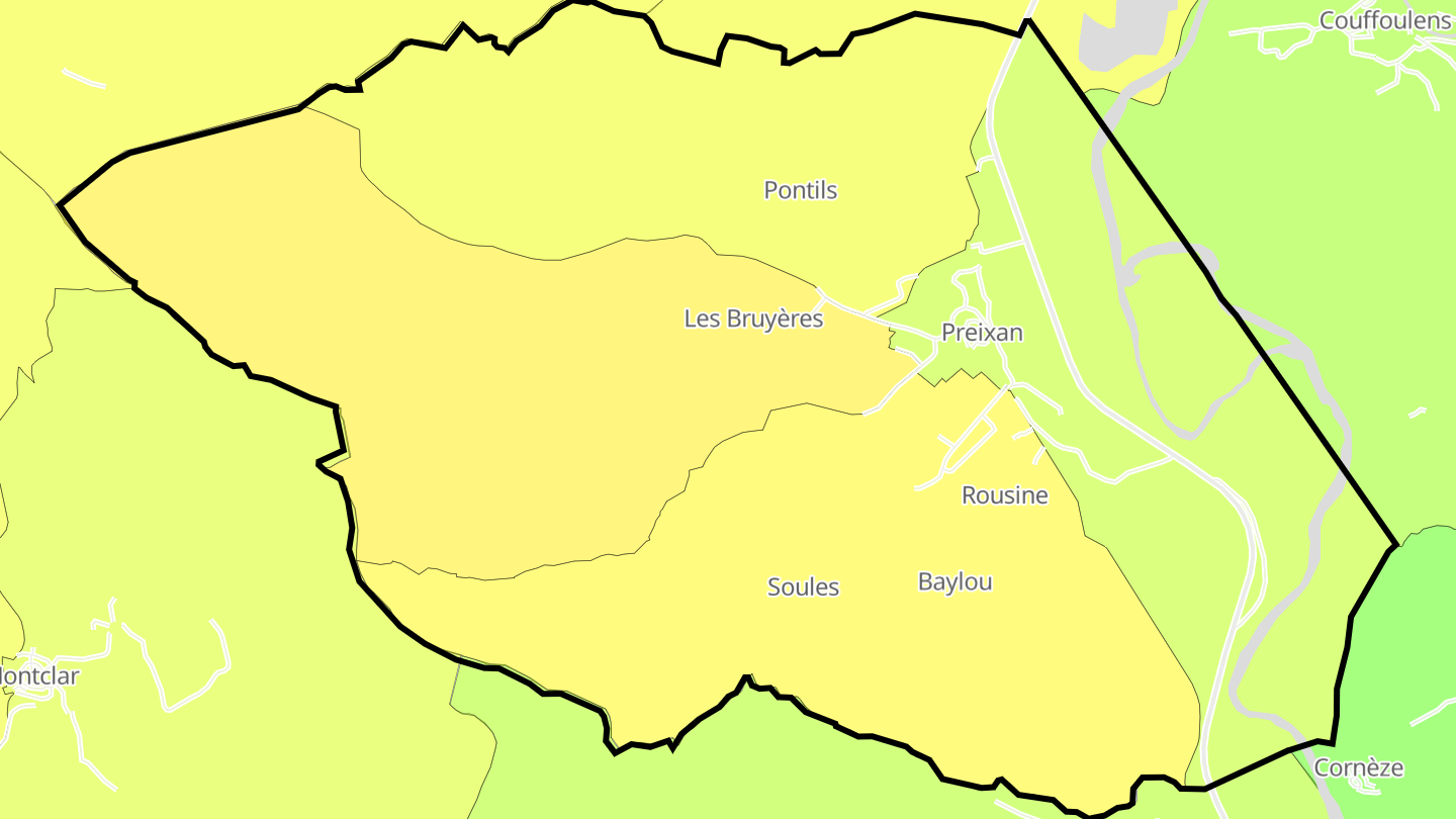 Carte des prix de l'immobilier Preixan