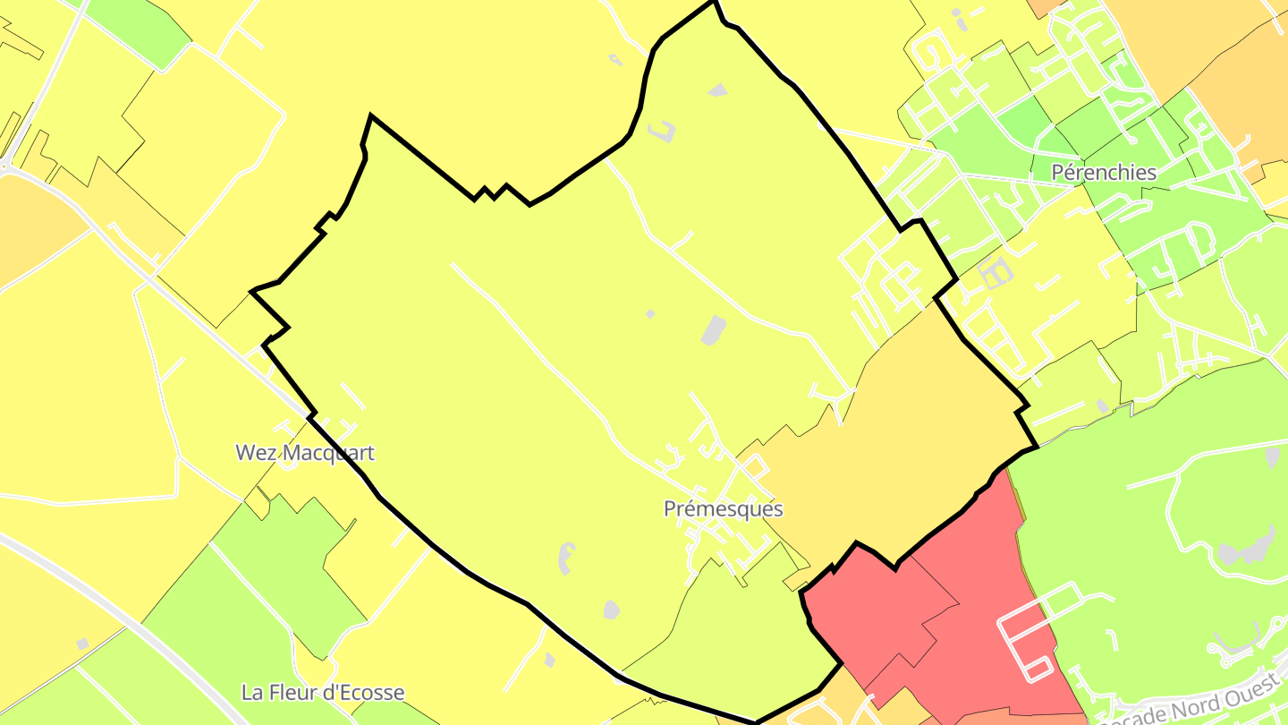 Carte des prix de l'immobilier Prémesques