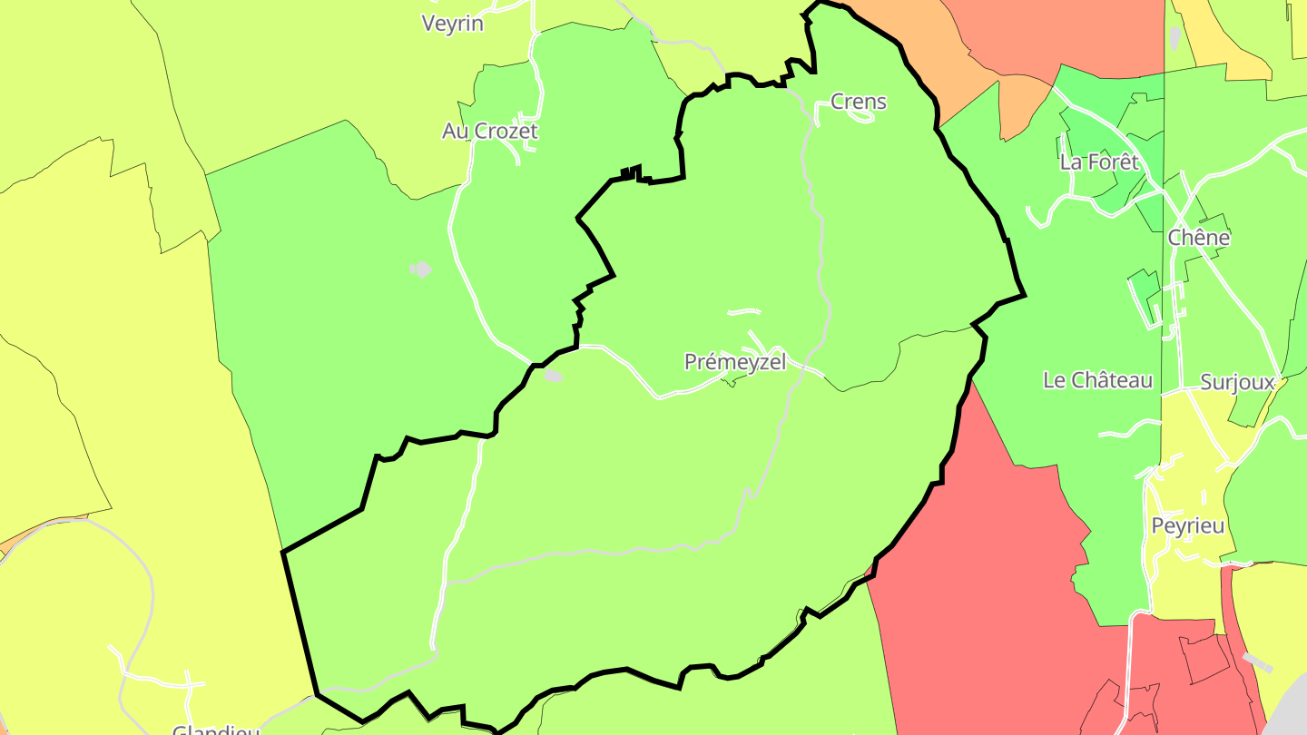 Carte des prix de l'immobilier Prémeyzel