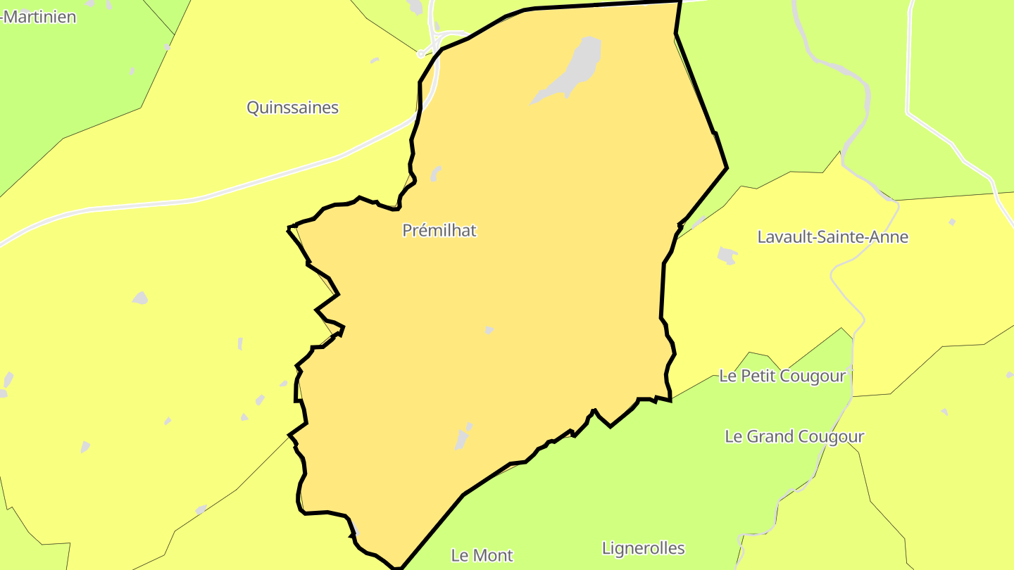 Carte des prix de l'immobilier Prémilhat