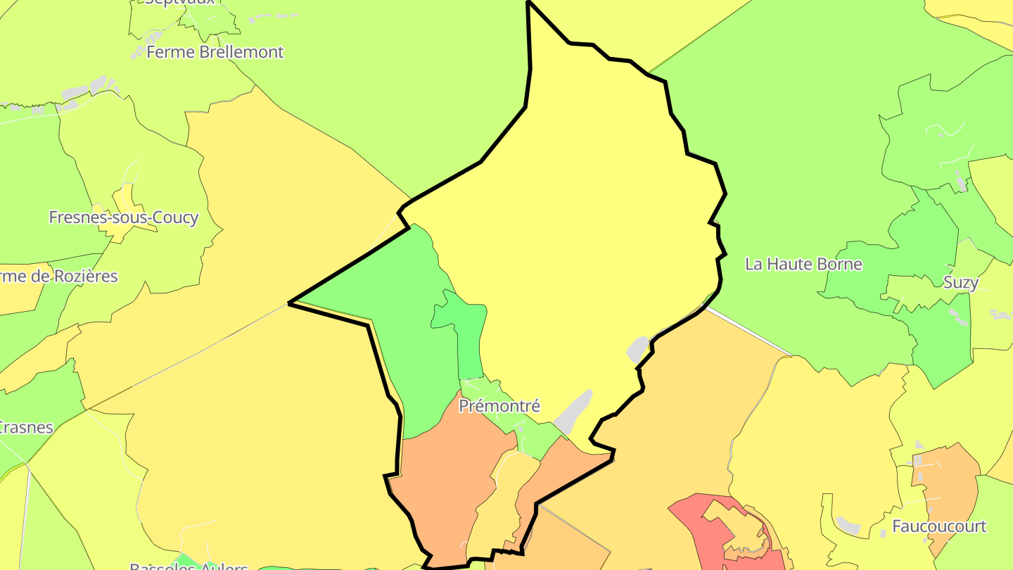 Carte des prix de l'immobilier Prémontré