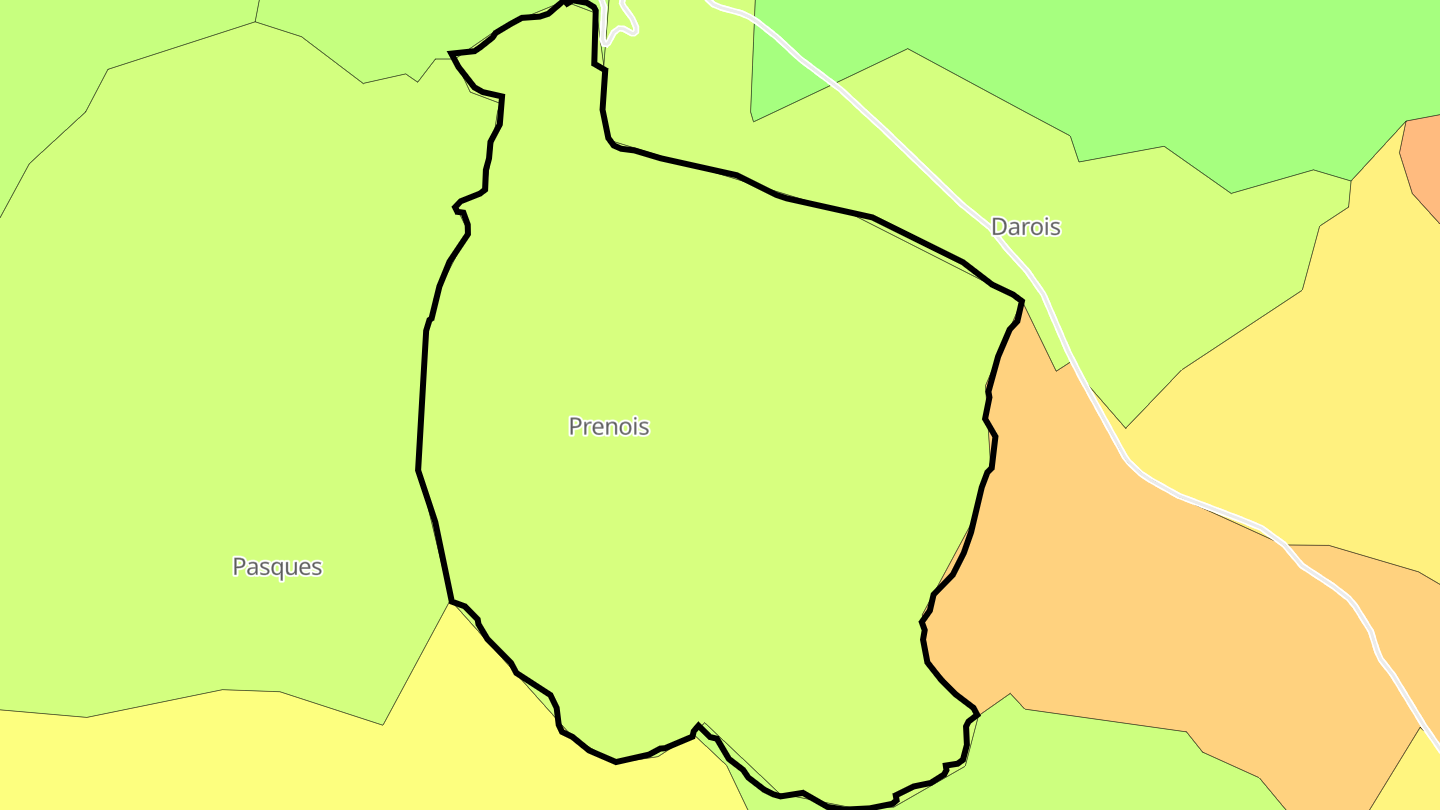 Carte des prix de l'immobilier Prenois