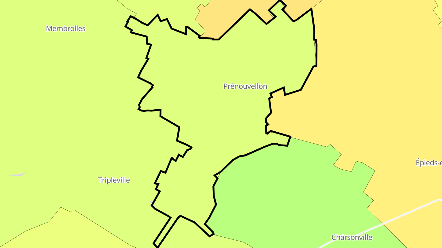 Carte des prix de l'immobilier Prénouvellon