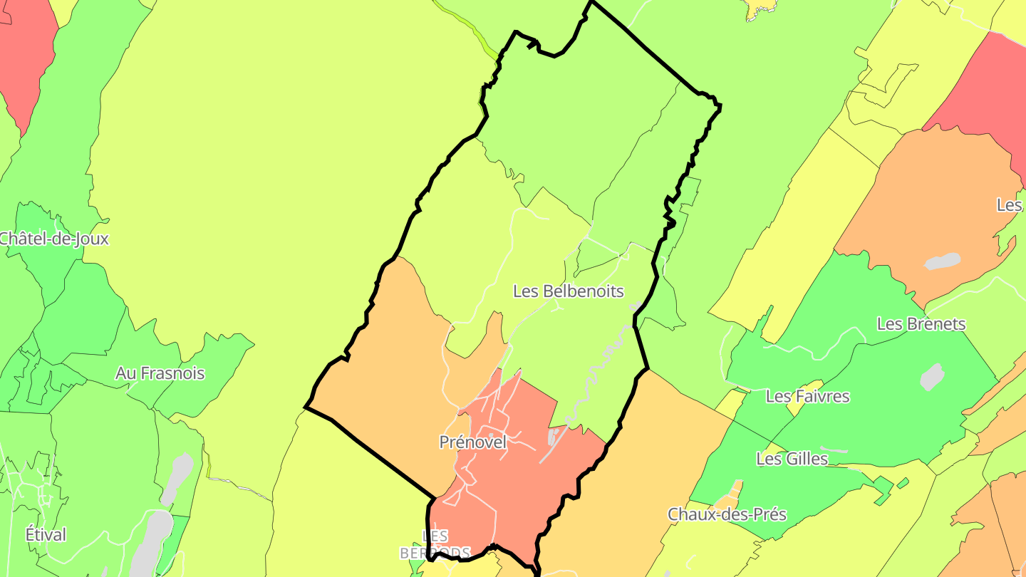Carte des prix de l'immobilier Prénovel
