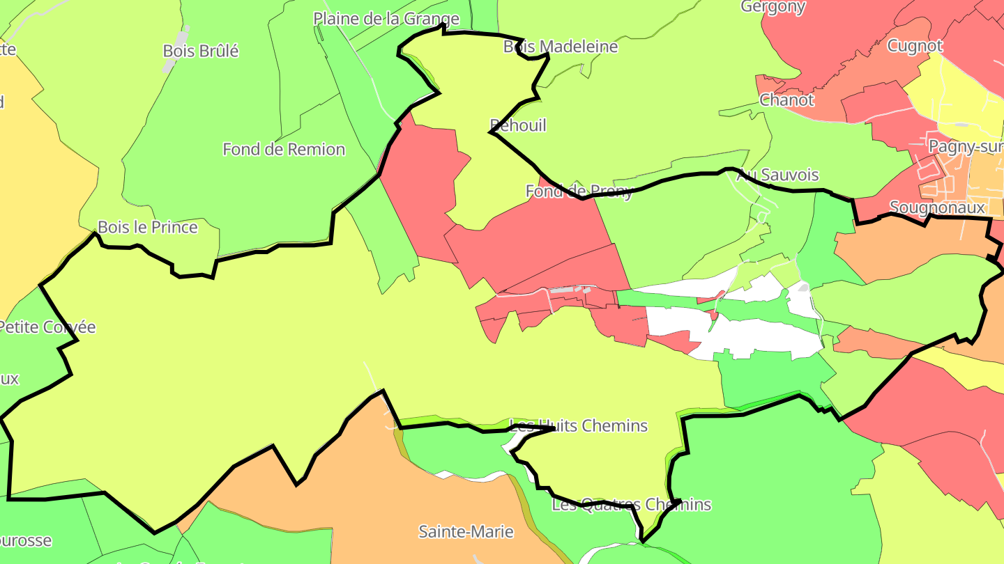 Carte des prix de l'immobilier Prény