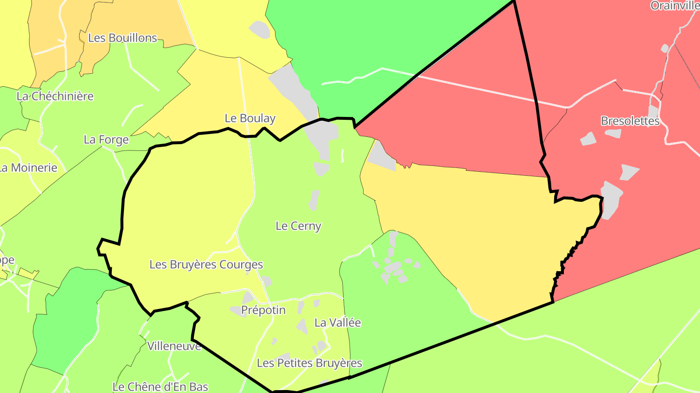 Carte des prix de l'immobilier Prépotin