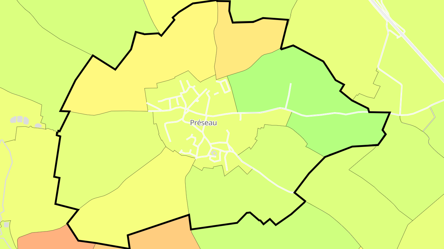 Carte des prix de l'immobilier Préseau