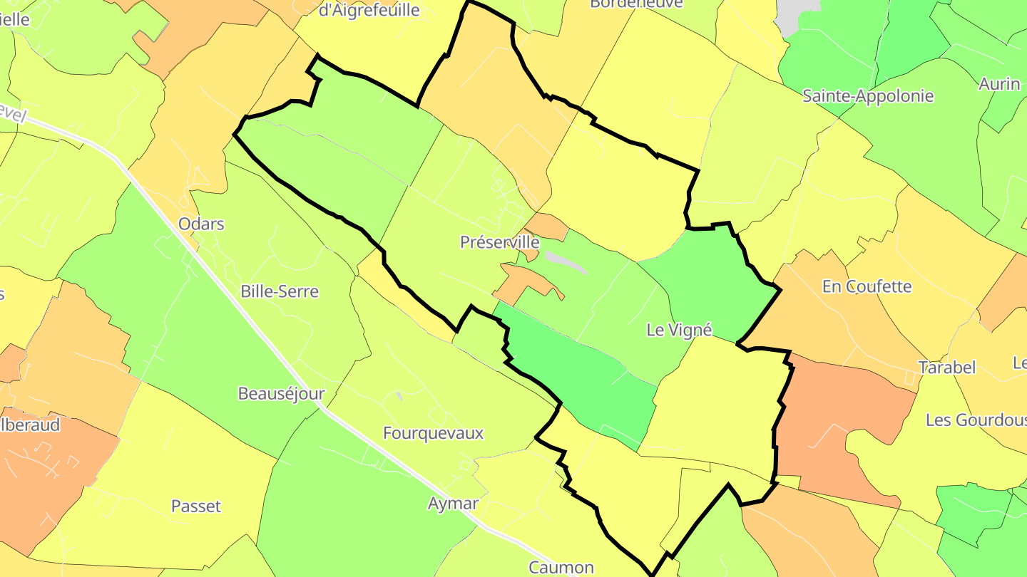 Carte des prix de l'immobilier Préserville