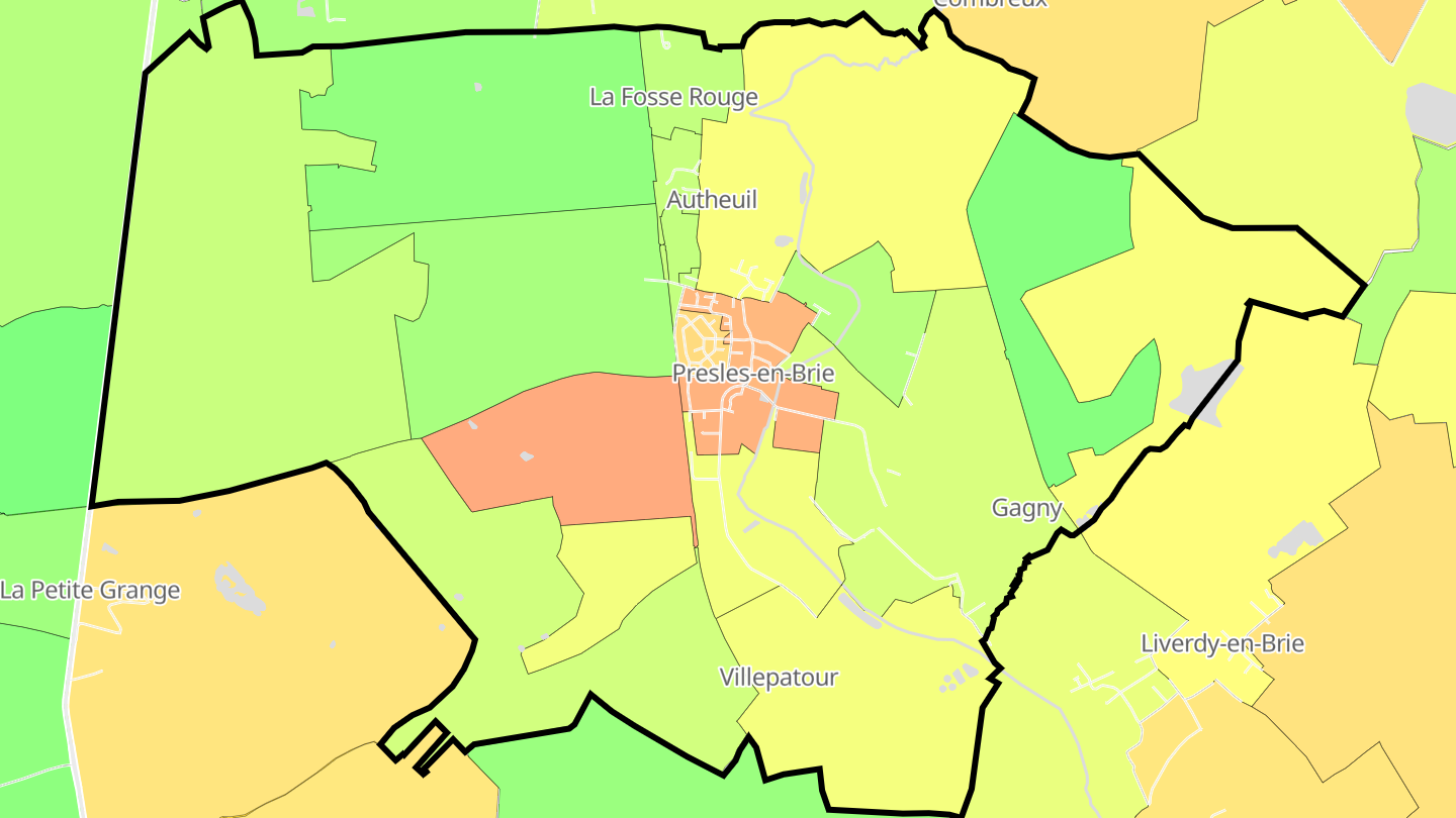 Carte des prix de l'immobilier Presles-en-Brie