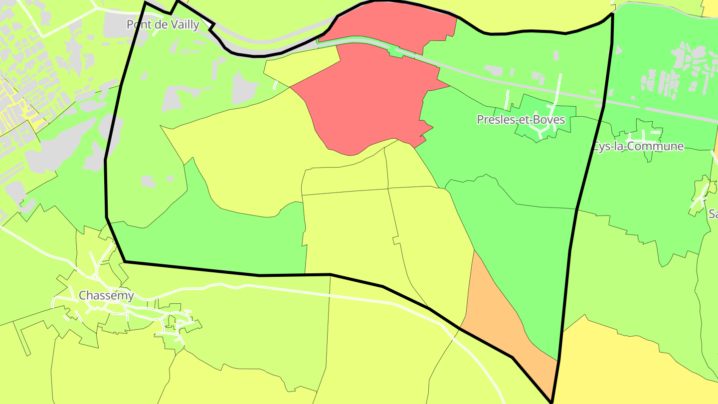 Carte des prix de l'immobilier Presles-et-Boves