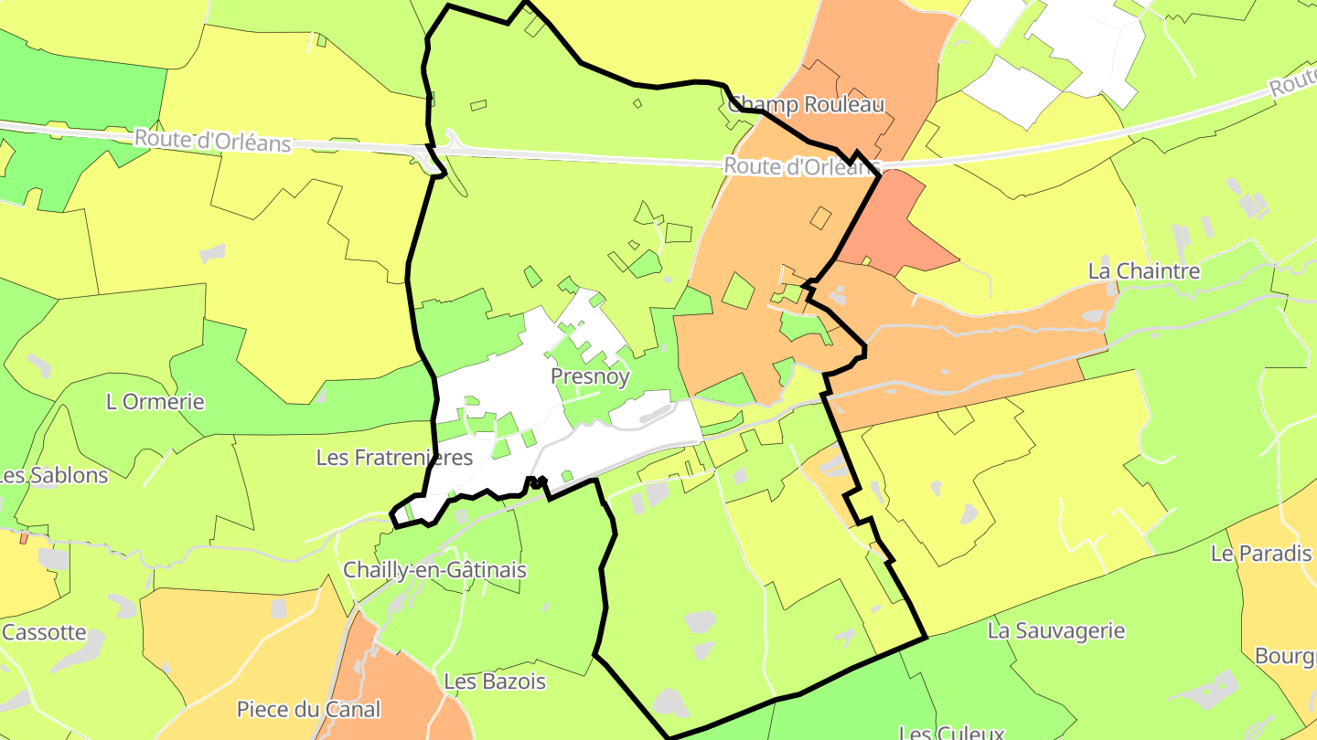 Carte des prix de l'immobilier Presnoy