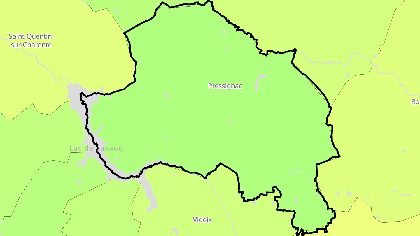 Carte des prix de l'immobilier Pressignac