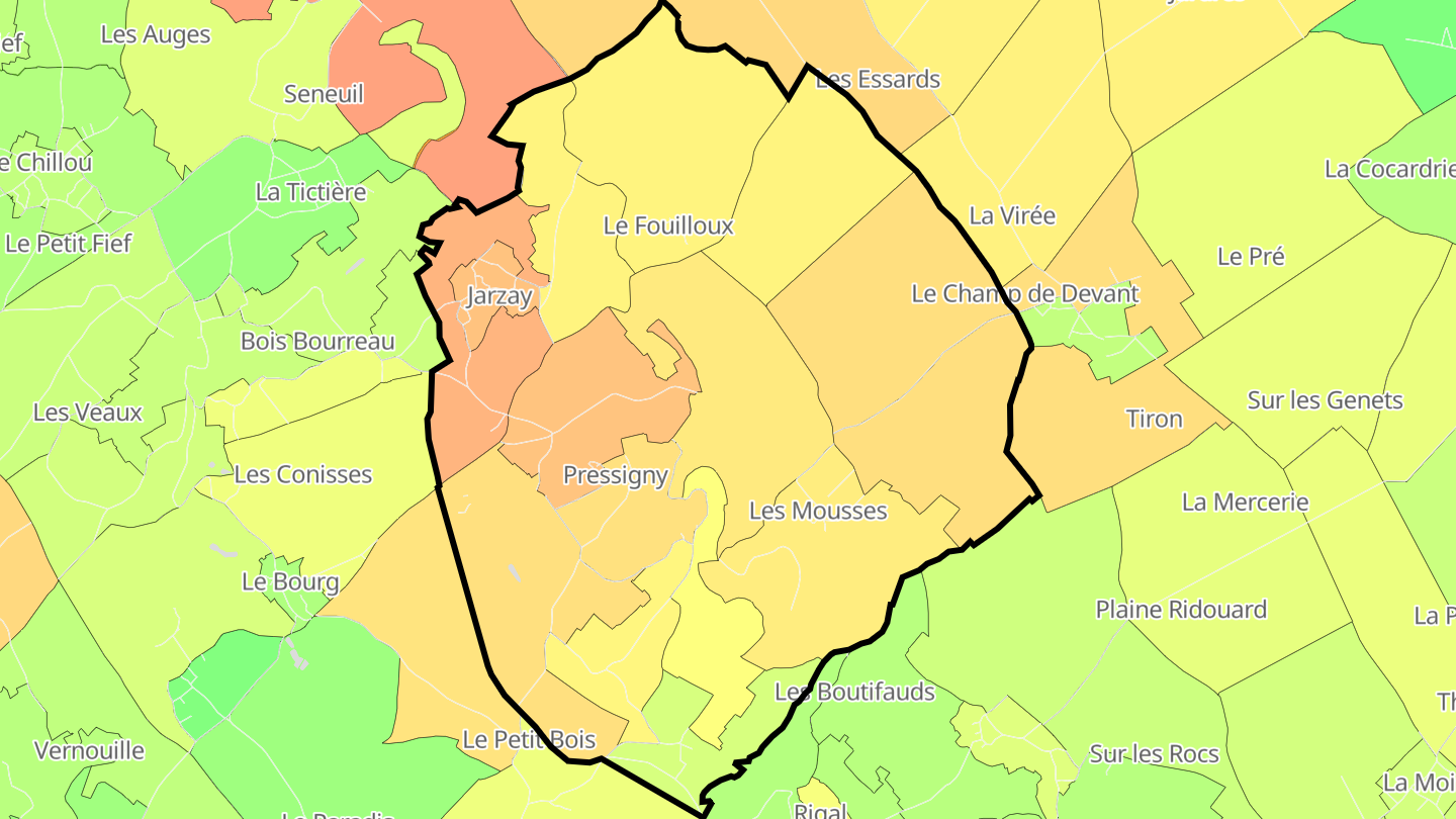 Carte des prix de l'immobilier Pressigny