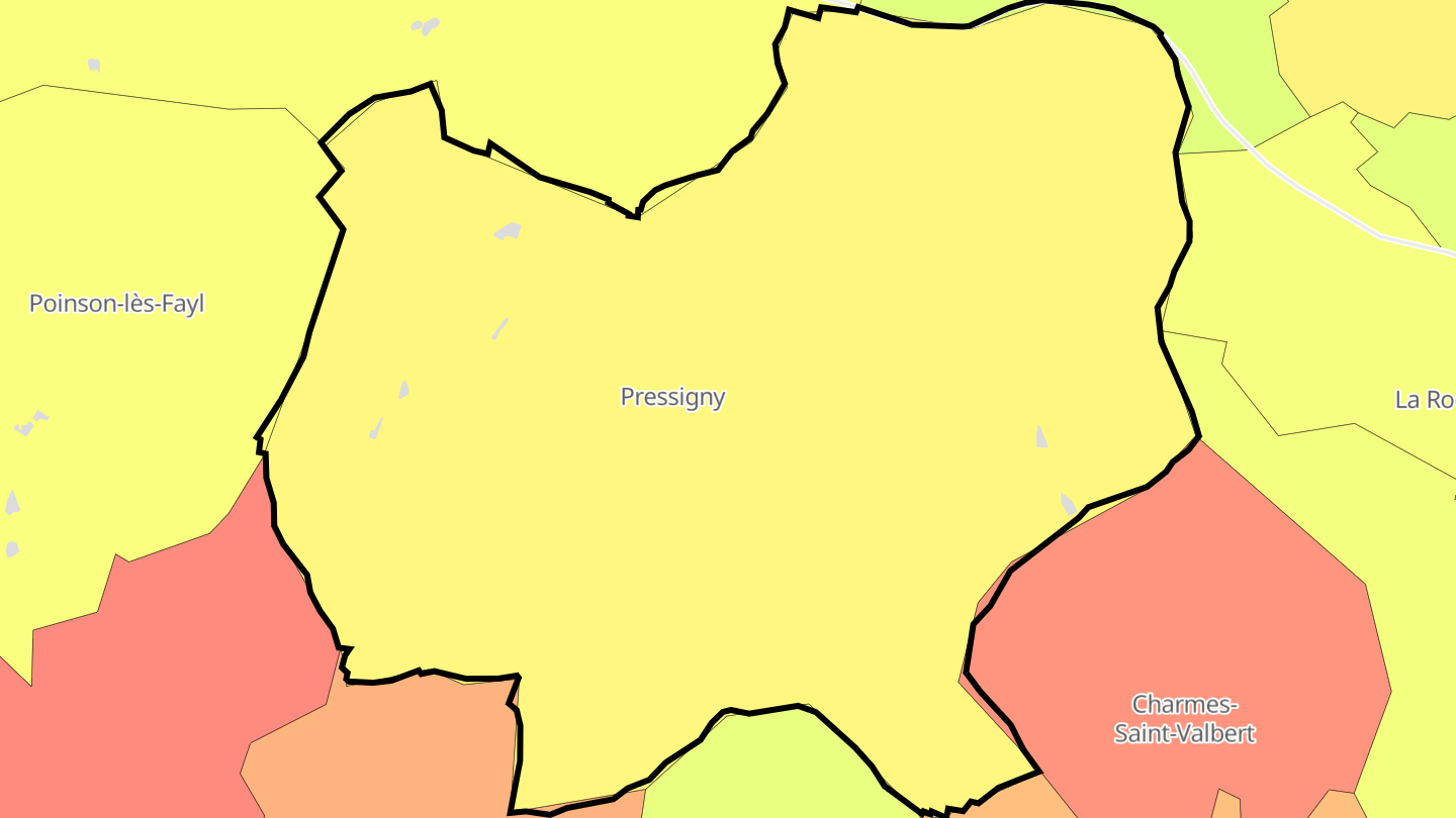 Carte des prix de l'immobilier Pressigny