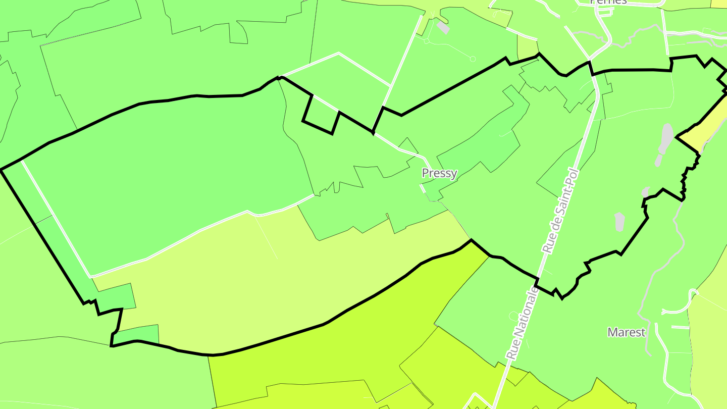 Carte des prix de l'immobilier Pressy