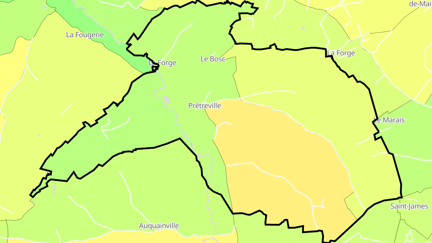 Carte des prix de l'immobilier Prêtreville