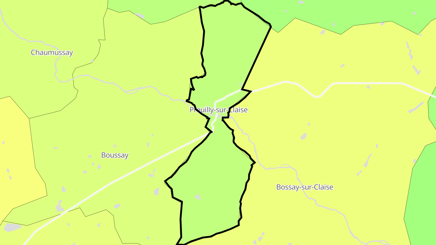 Carte des prix de l'immobilier Preuilly-sur-Claise