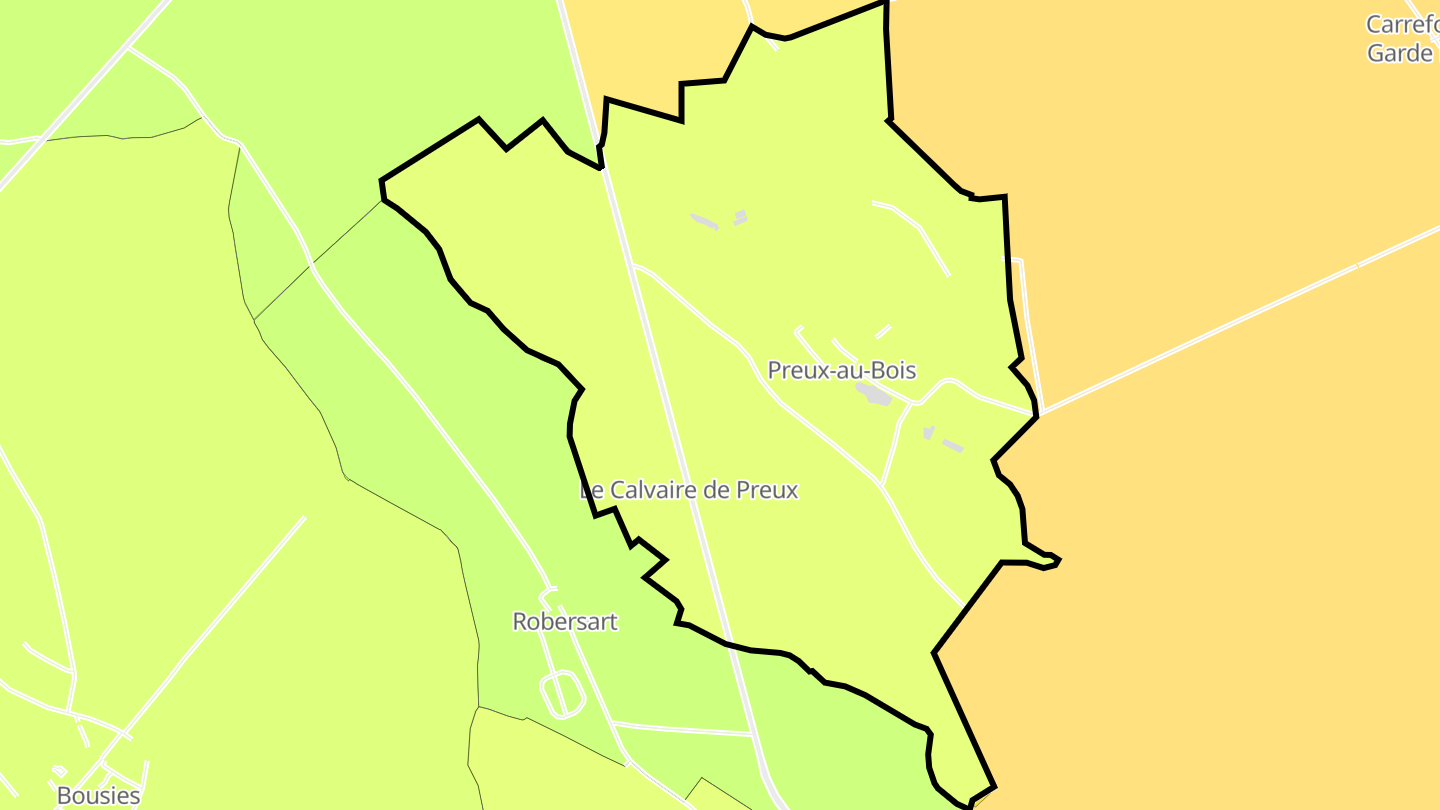 Carte des prix de l'immobilier Preux-au-Bois