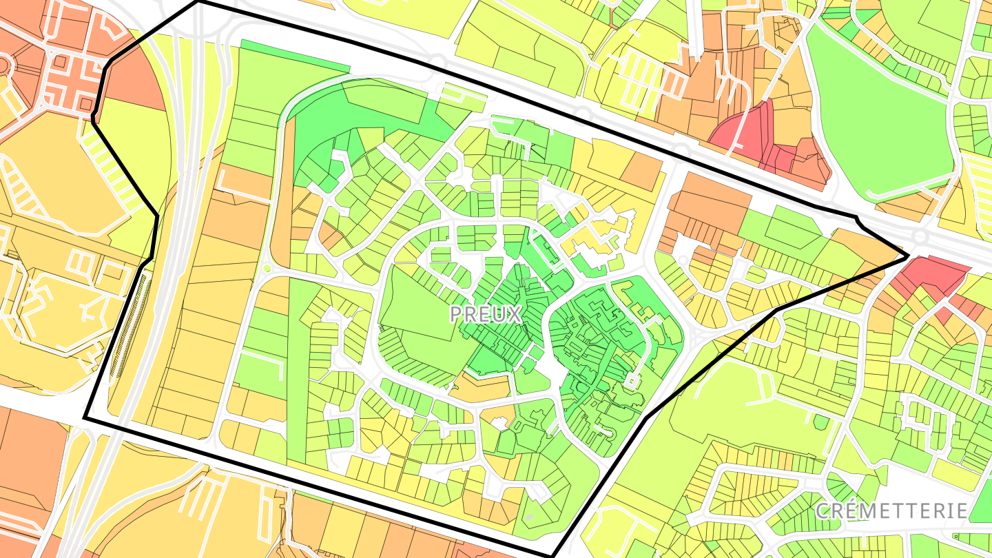 Carte des prix de l'immobilier Preux