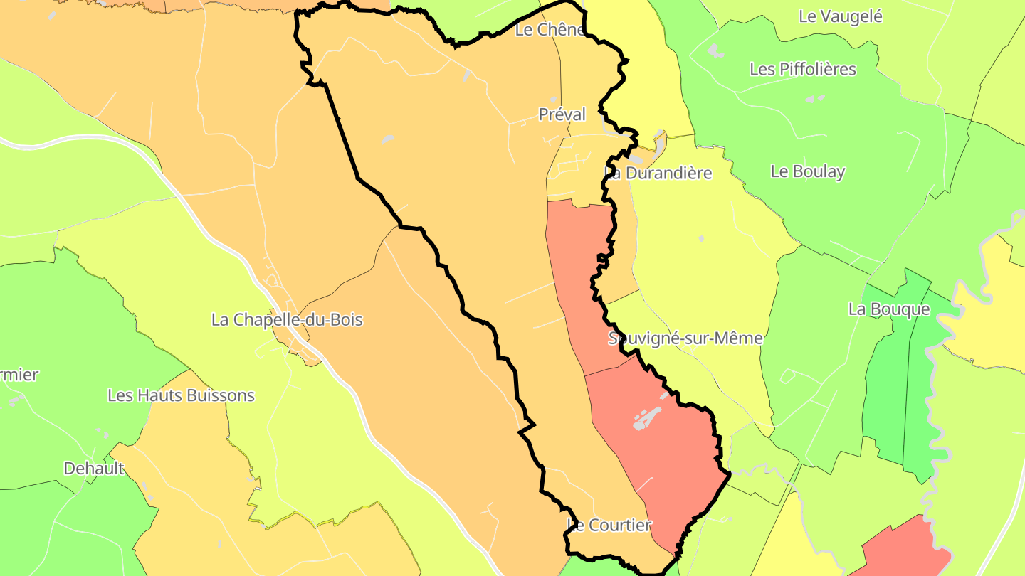 Carte des prix de l'immobilier Préval