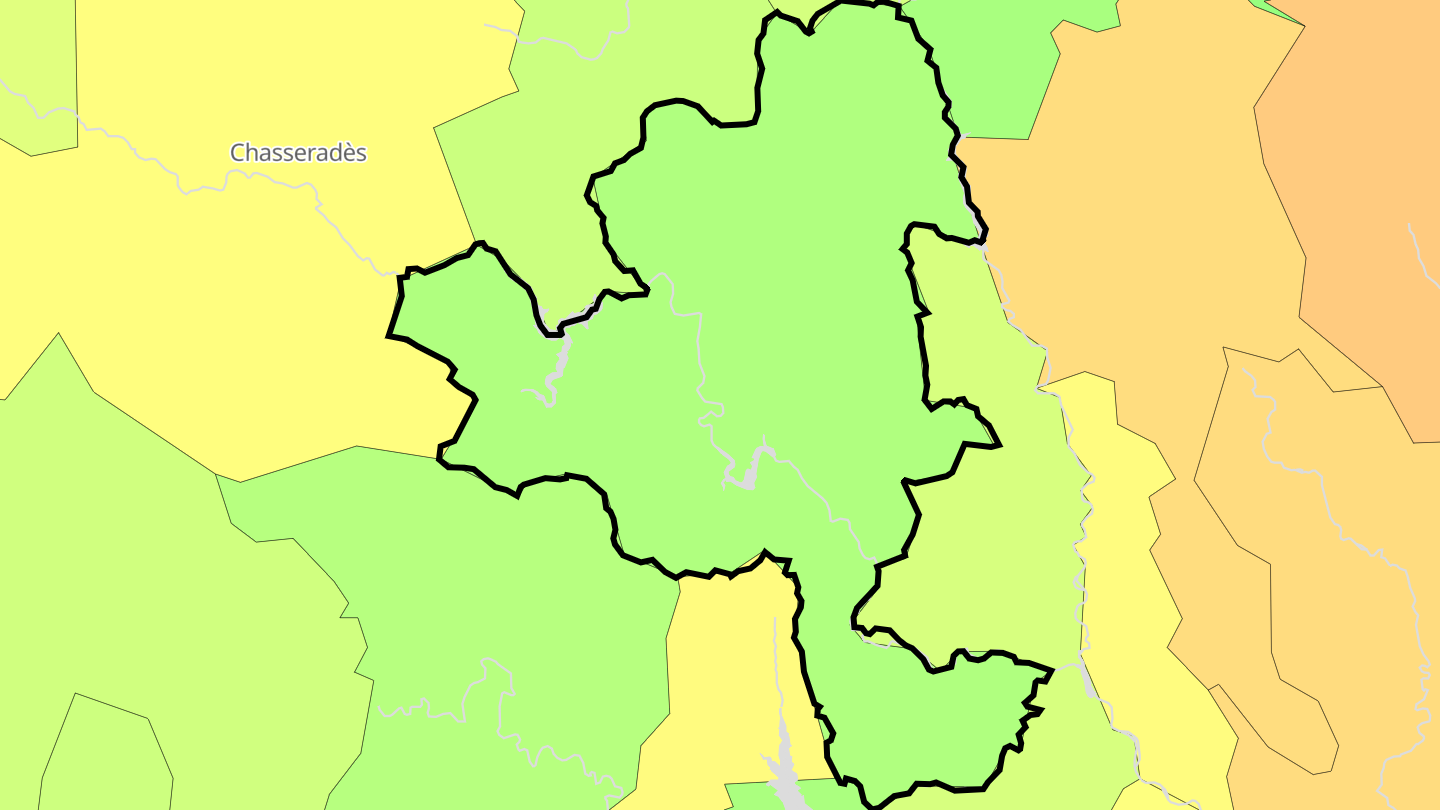 Carte des prix de l'immobilier Prévenchères