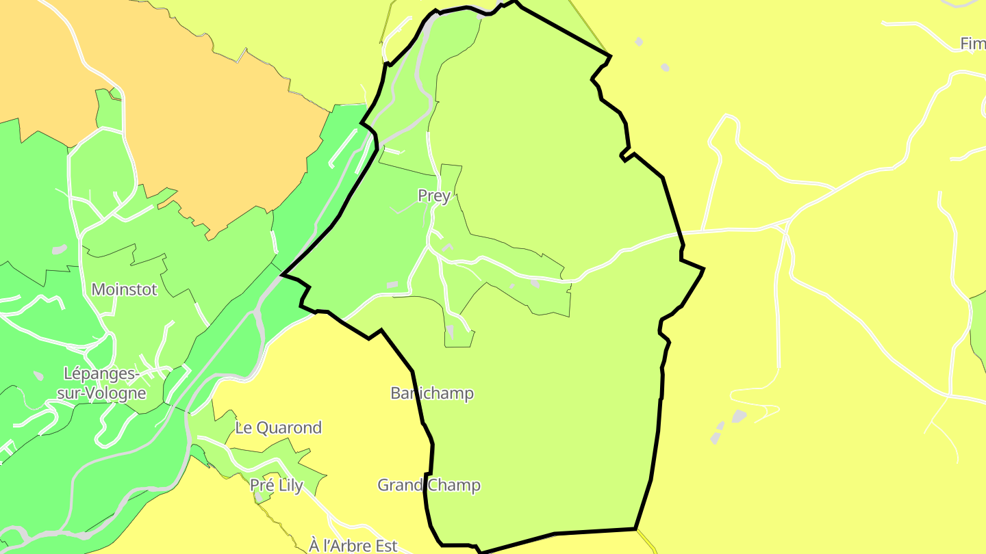 Carte des prix de l'immobilier Prey