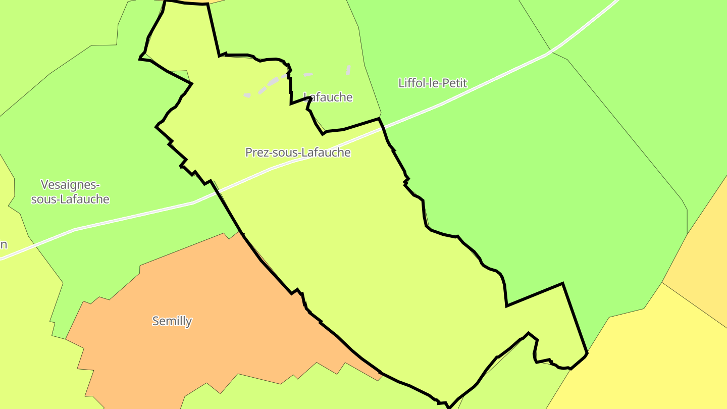 Carte des prix de l'immobilier Prez-sous-Lafauche