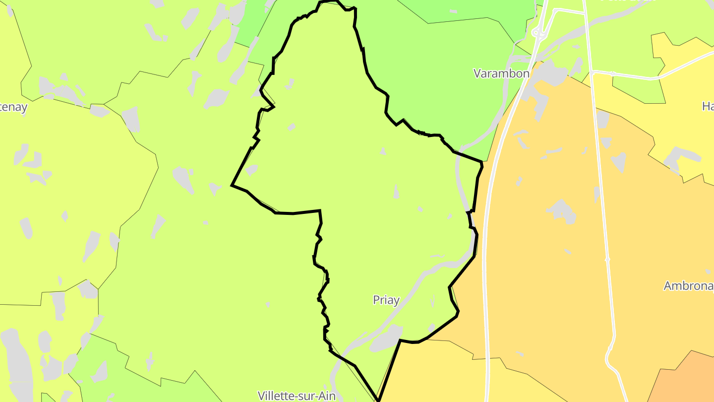 Carte des prix de l'immobilier Priay