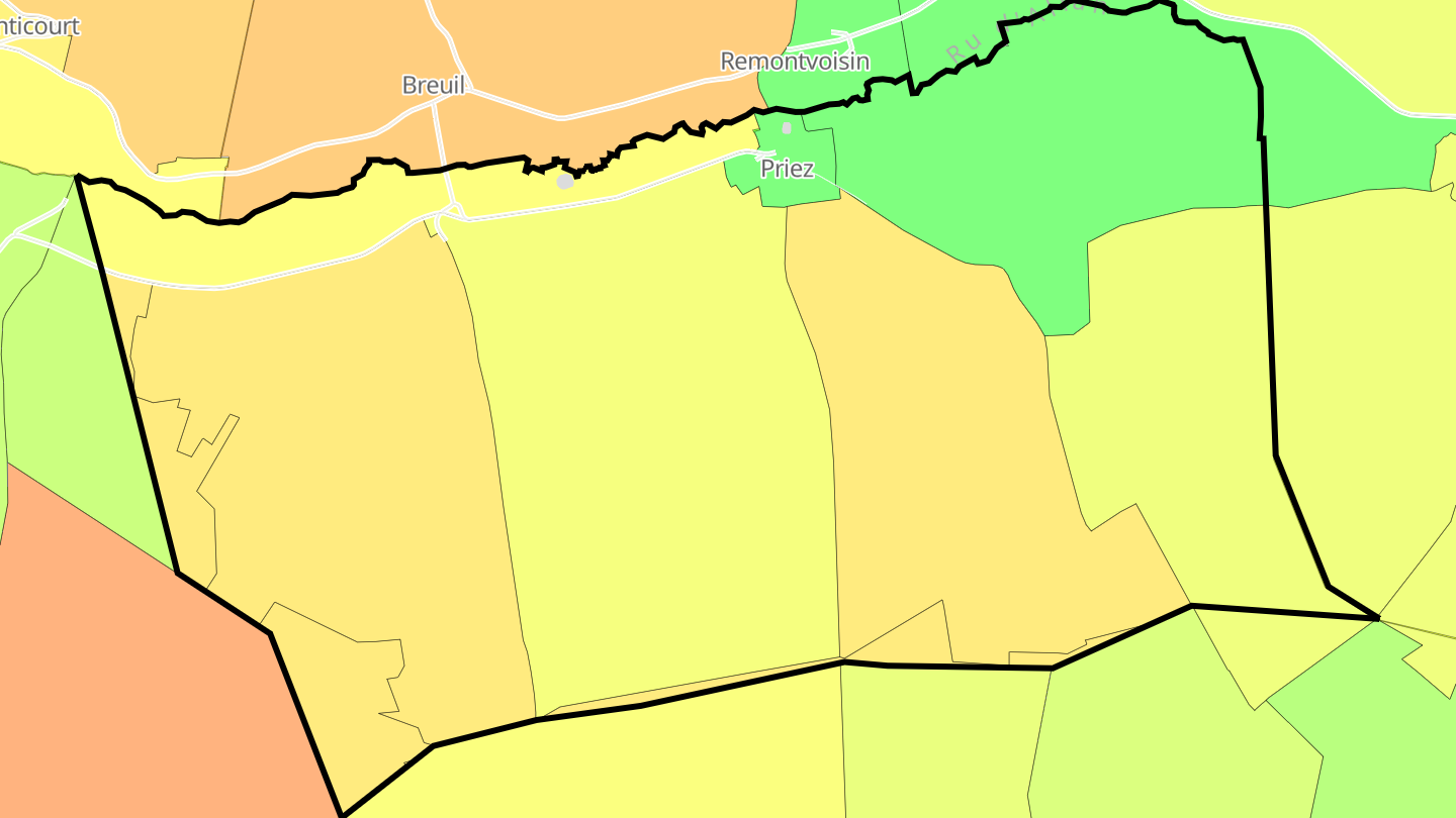 Carte des prix de l'immobilier Priez
