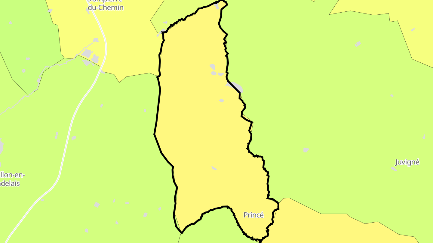 Carte des prix de l'immobilier Princé
