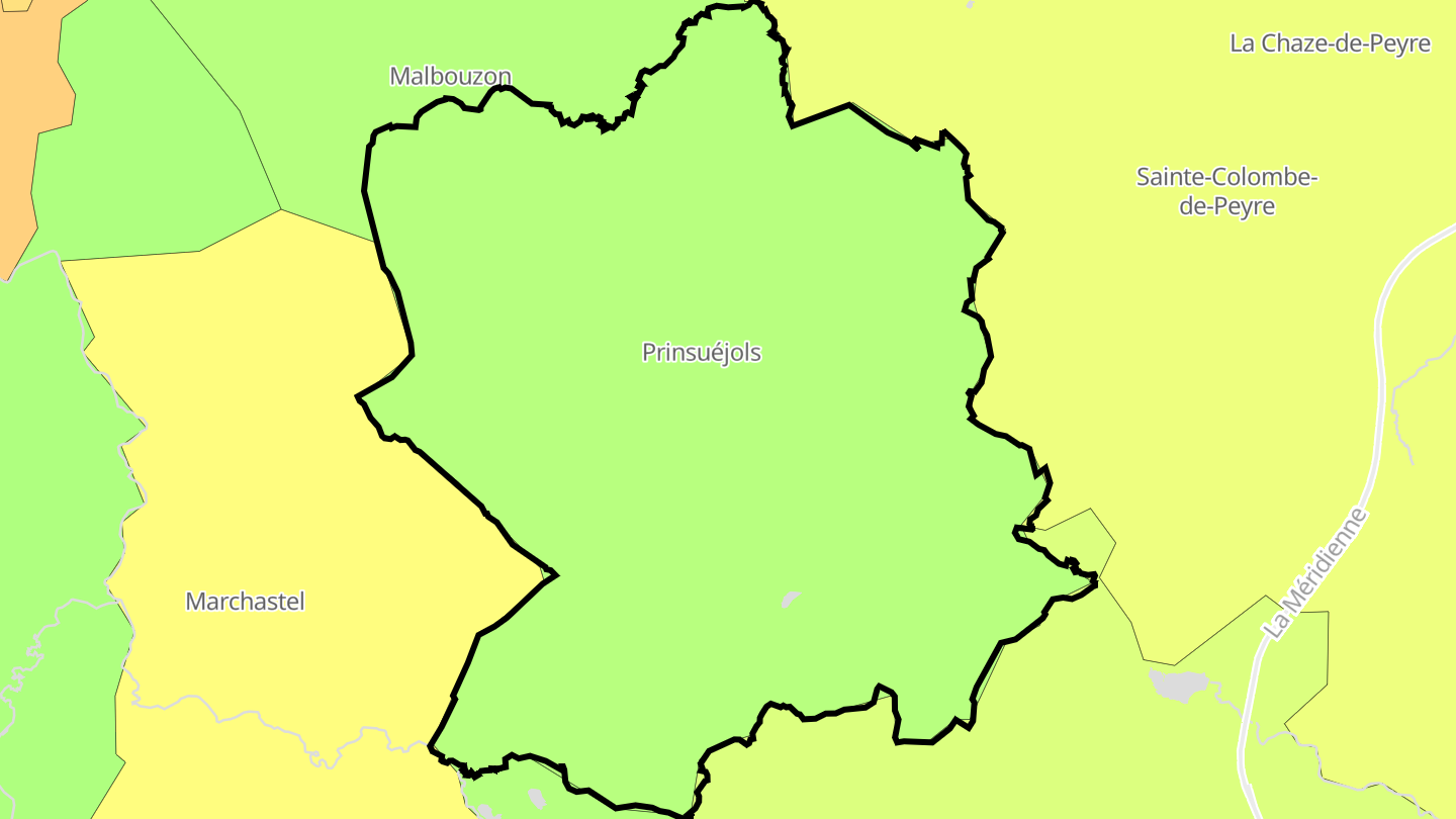 Carte des prix de l'immobilier Prinsuéjols