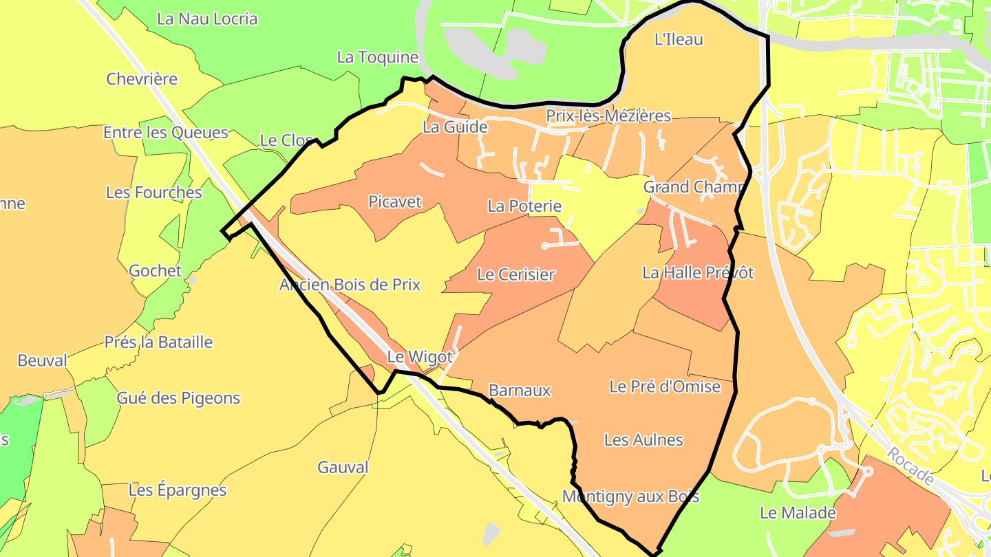 Carte des prix de l'immobilier Prix-lès-Mézières