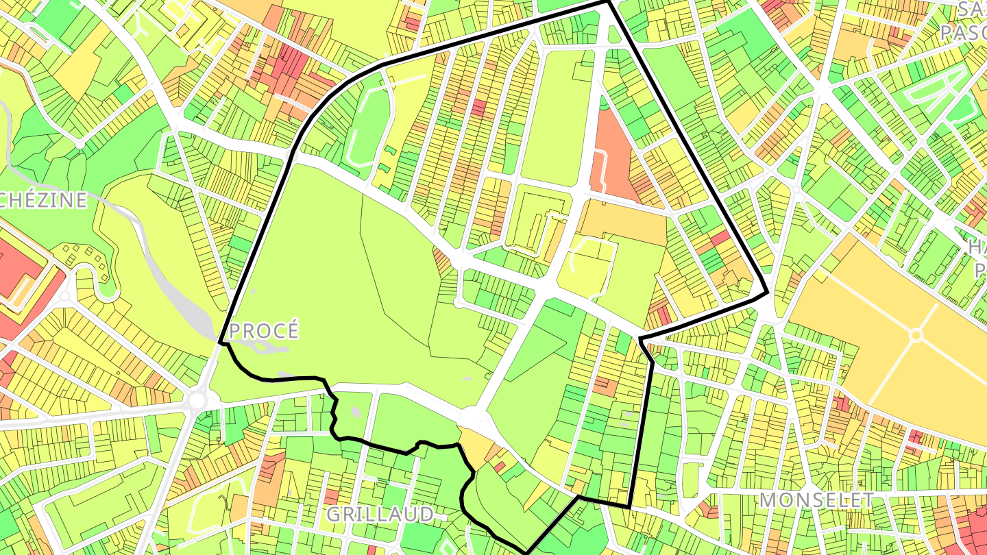 Carte des prix de l'immobilier Procé