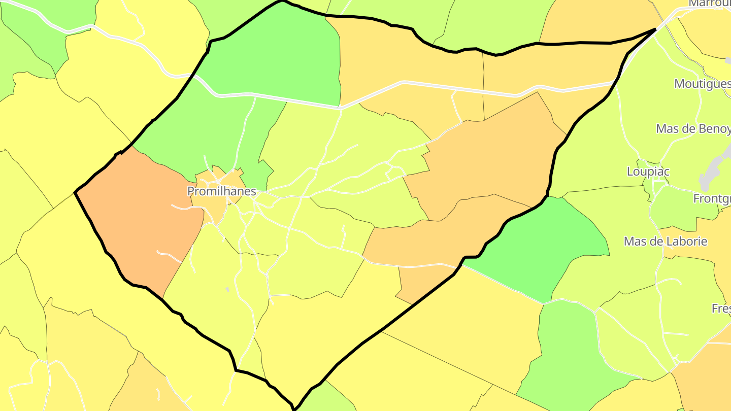 Carte des prix de l'immobilier Promilhanes