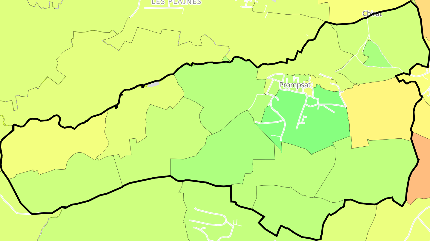 Carte des prix de l'immobilier Prompsat