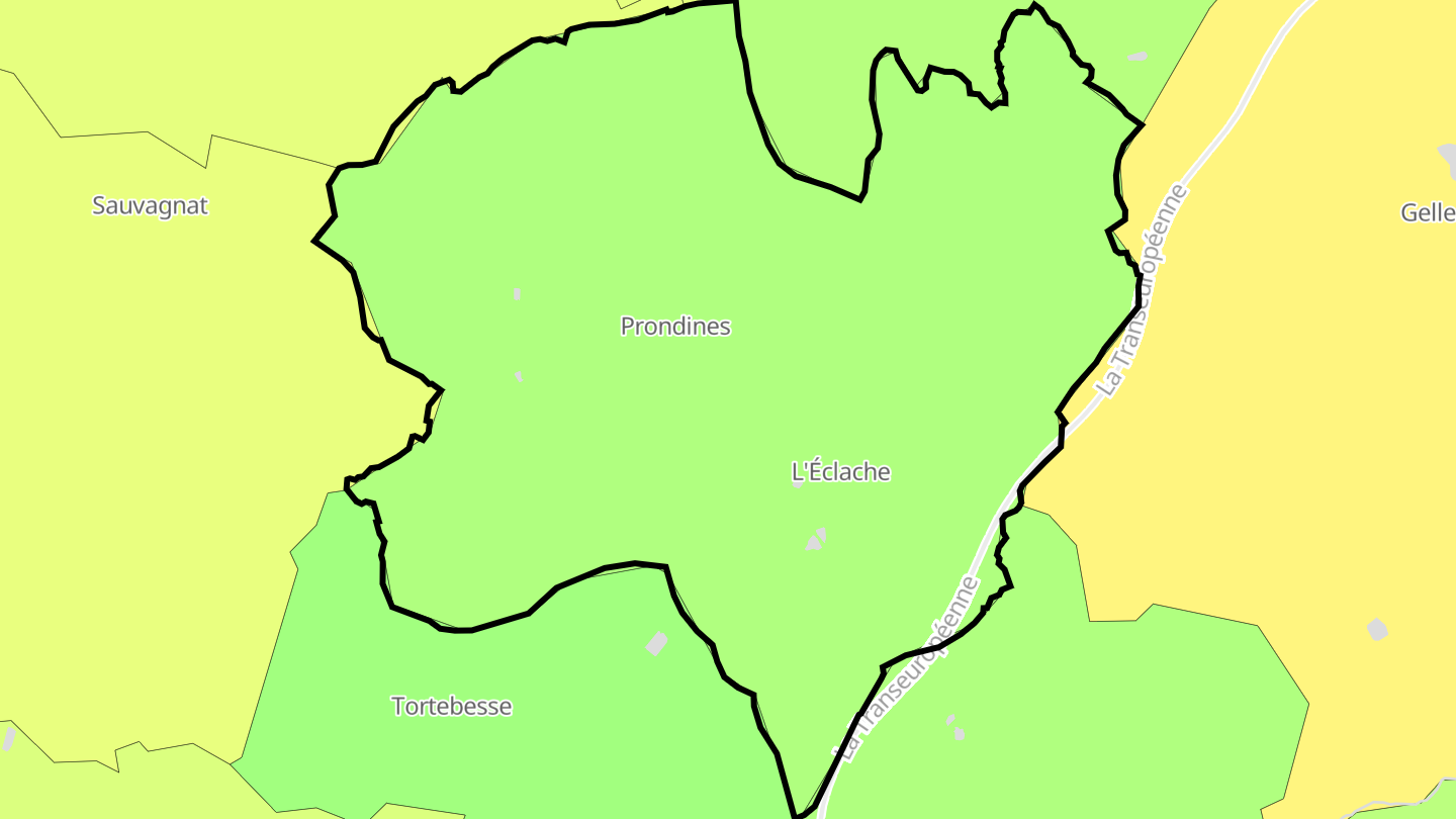 Carte des prix de l'immobilier Prondines