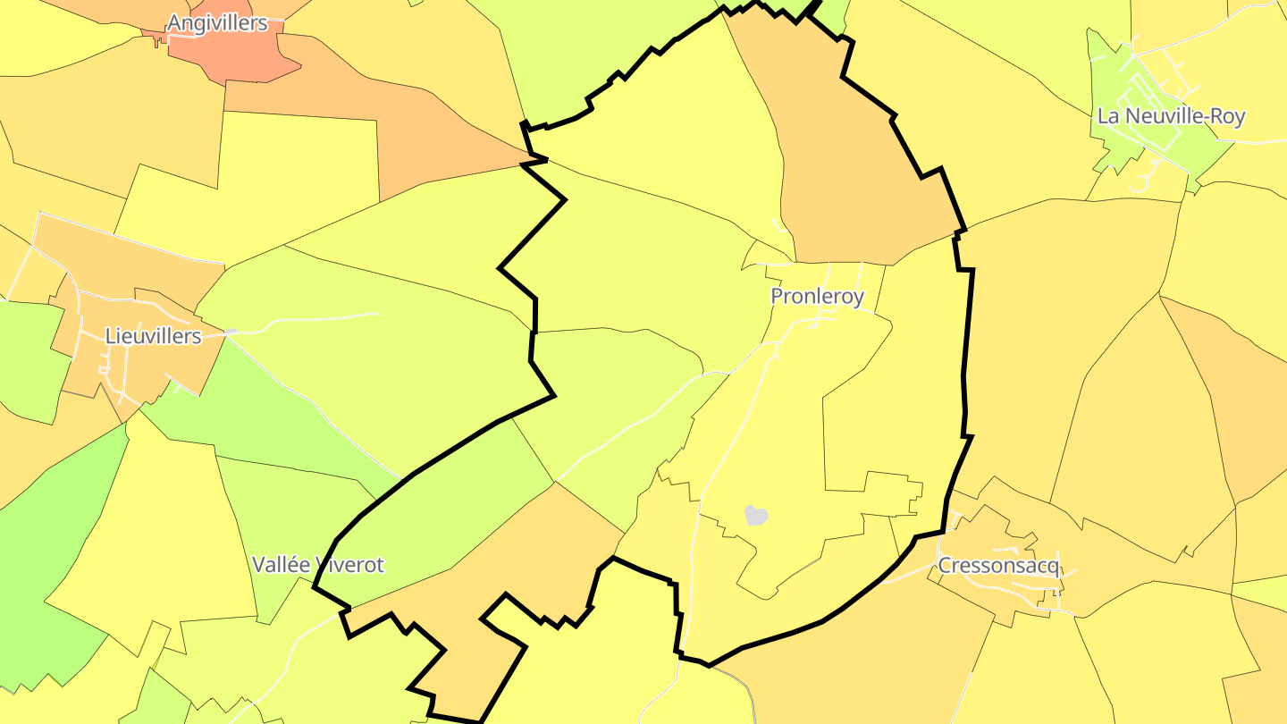 Carte des prix de l'immobilier Pronleroy
