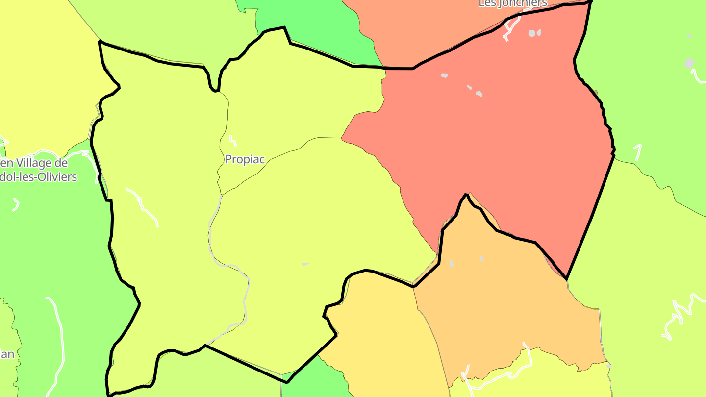 Carte des prix de l'immobilier Propiac