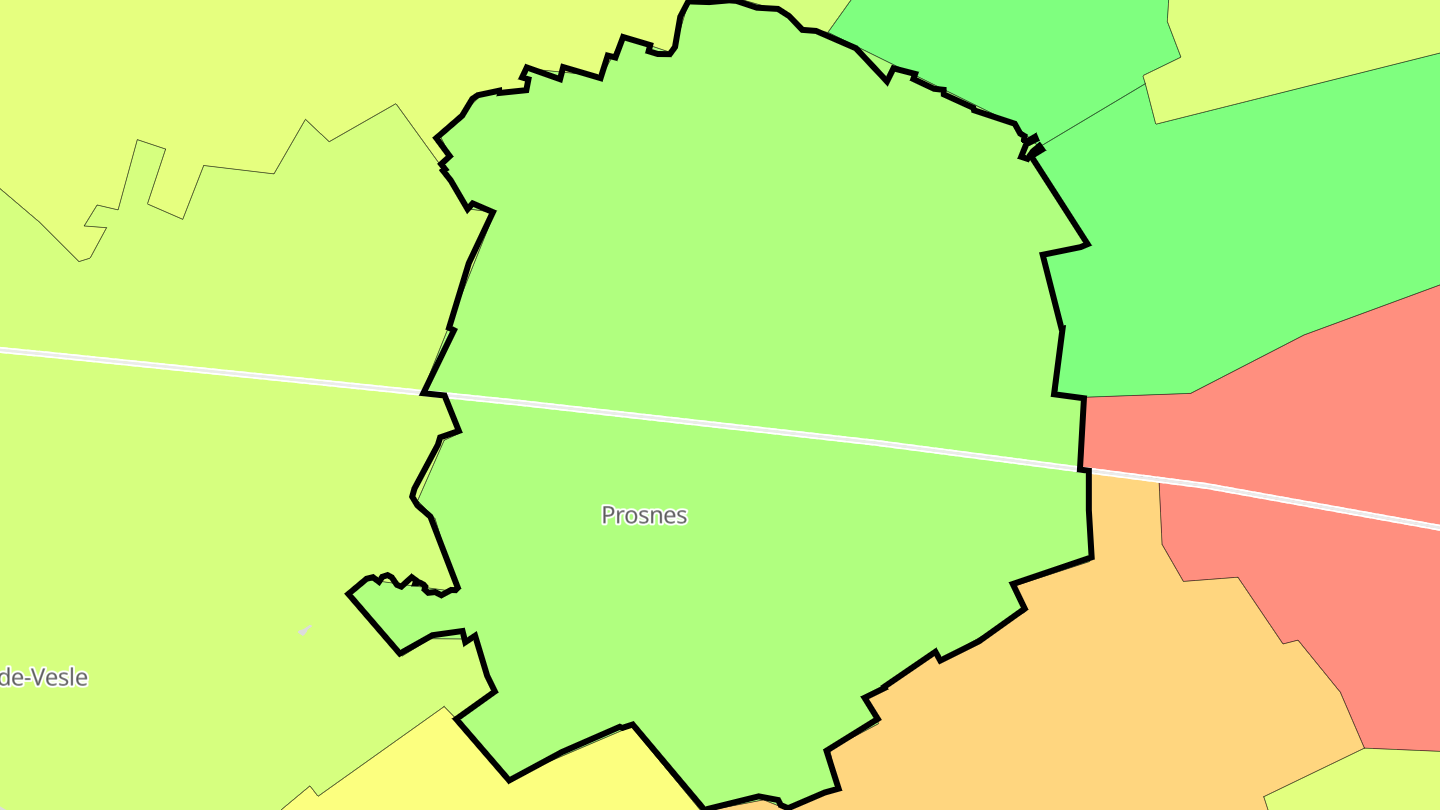 Carte des prix de l'immobilier Prosnes
