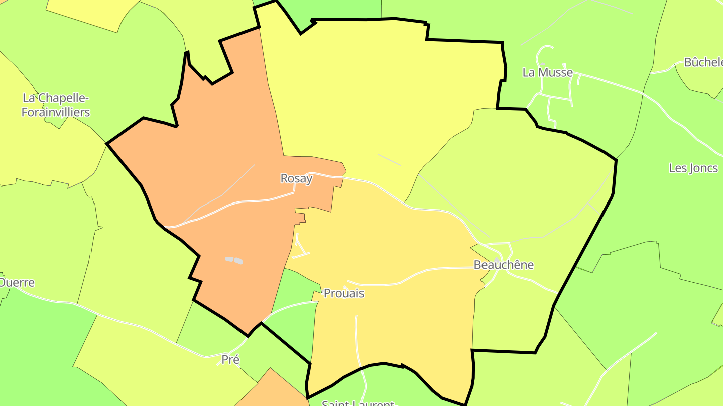Carte des prix de l'immobilier Prouais