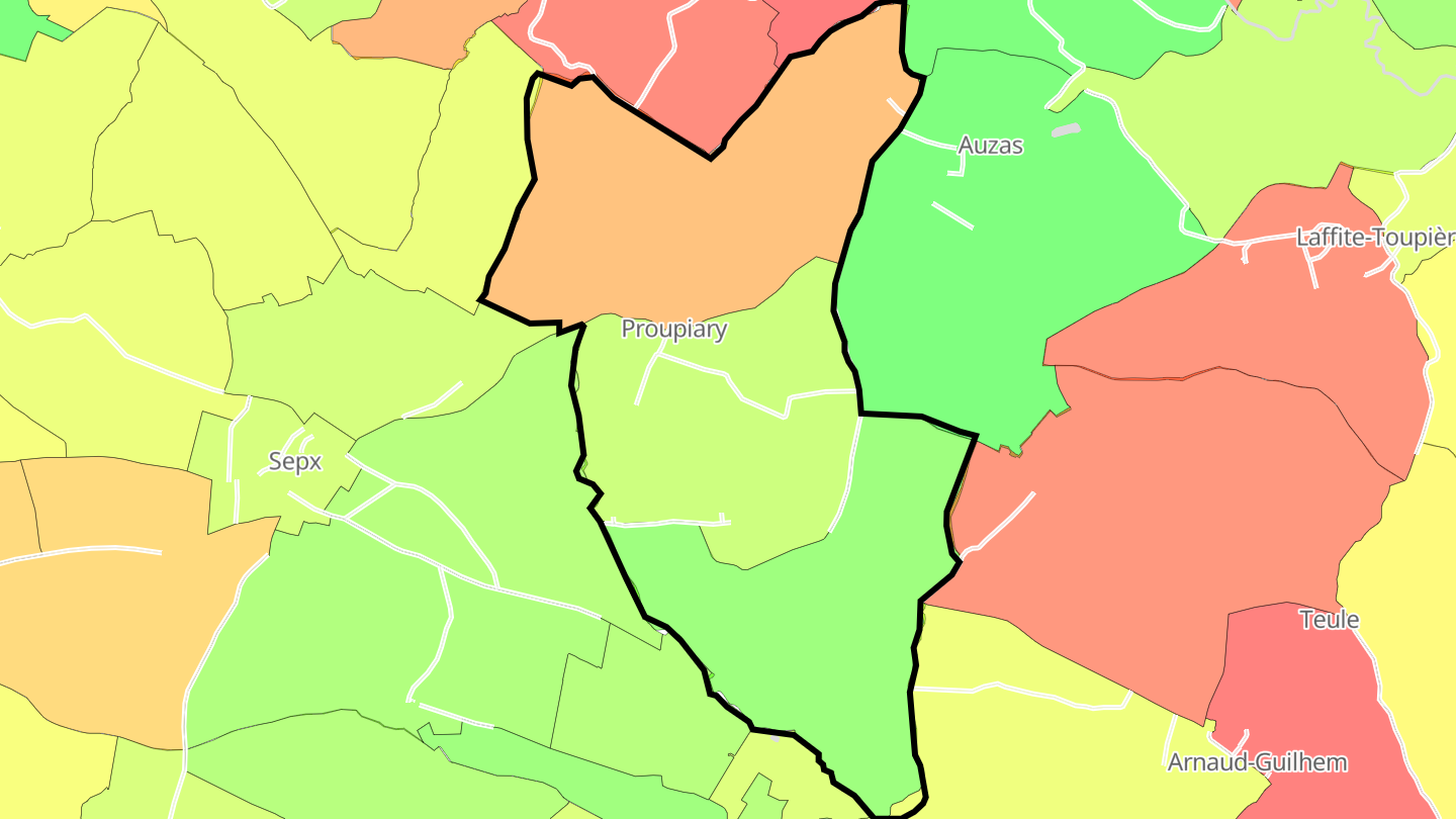 Carte des prix de l'immobilier Proupiary