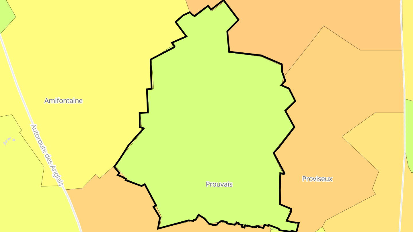 Carte des prix de l'immobilier Prouvais