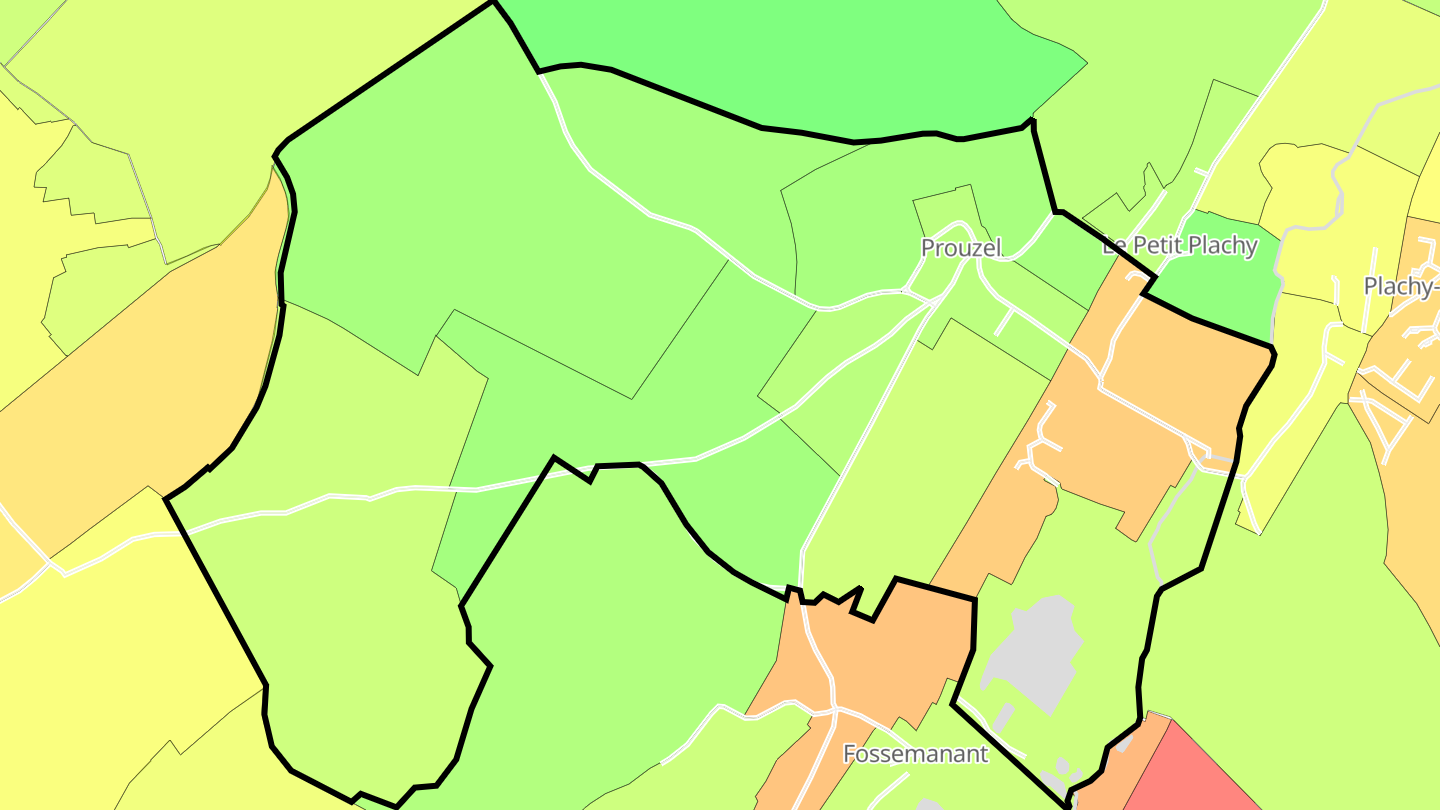 Carte des prix de l'immobilier Prouzel