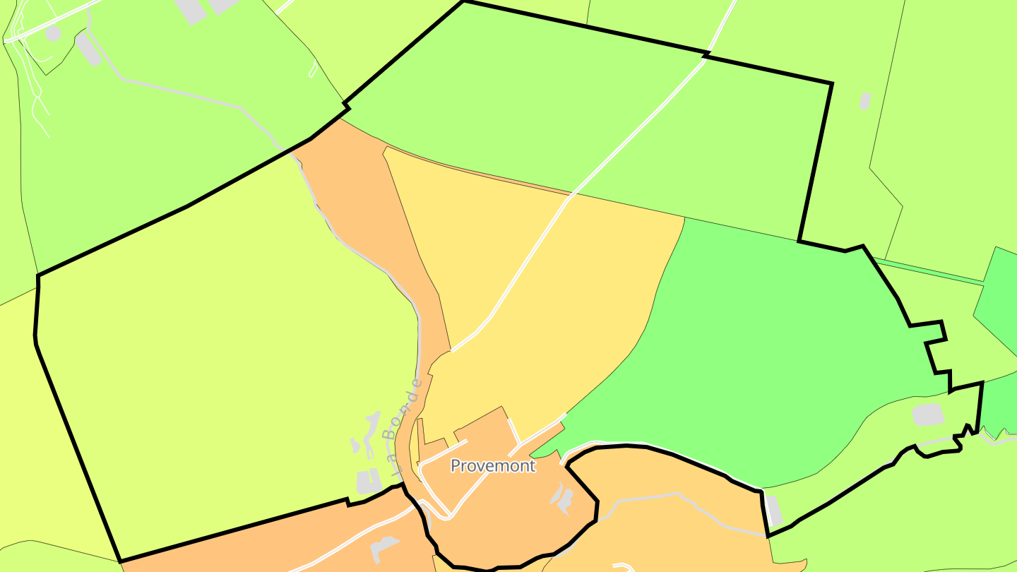 Carte des prix de l'immobilier Provemont