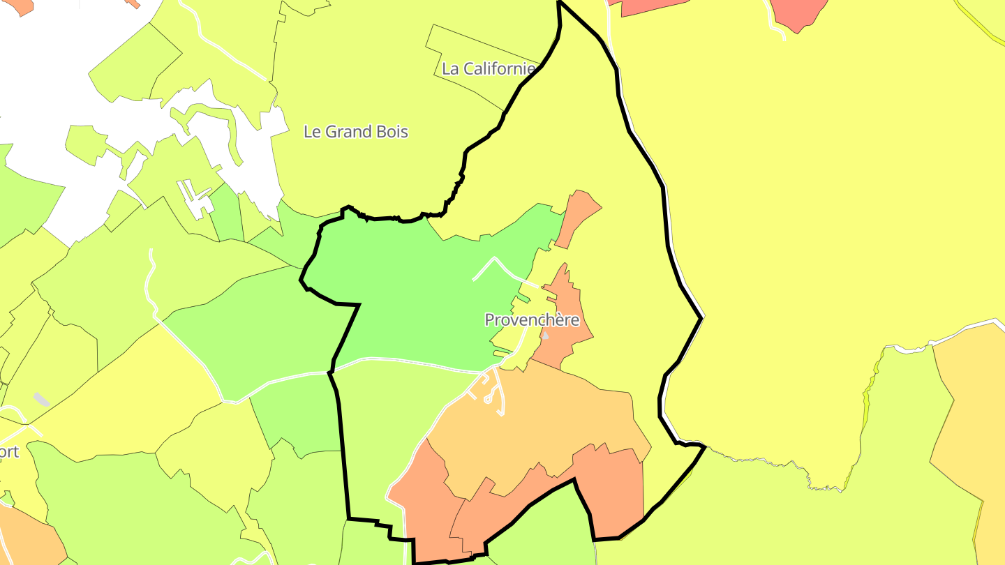 Carte des prix de l'immobilier Provenchère