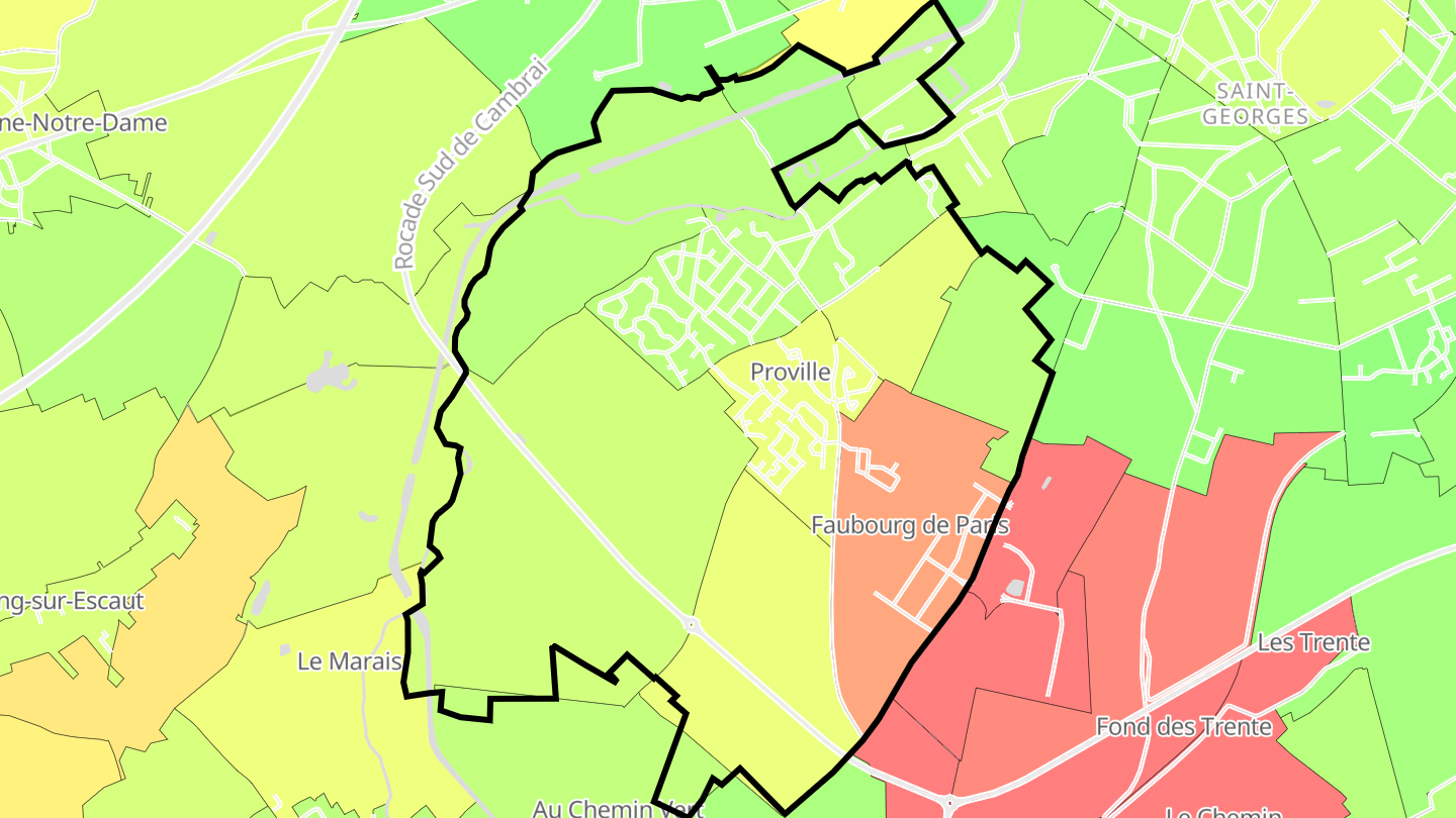 Carte des prix de l'immobilier Proville