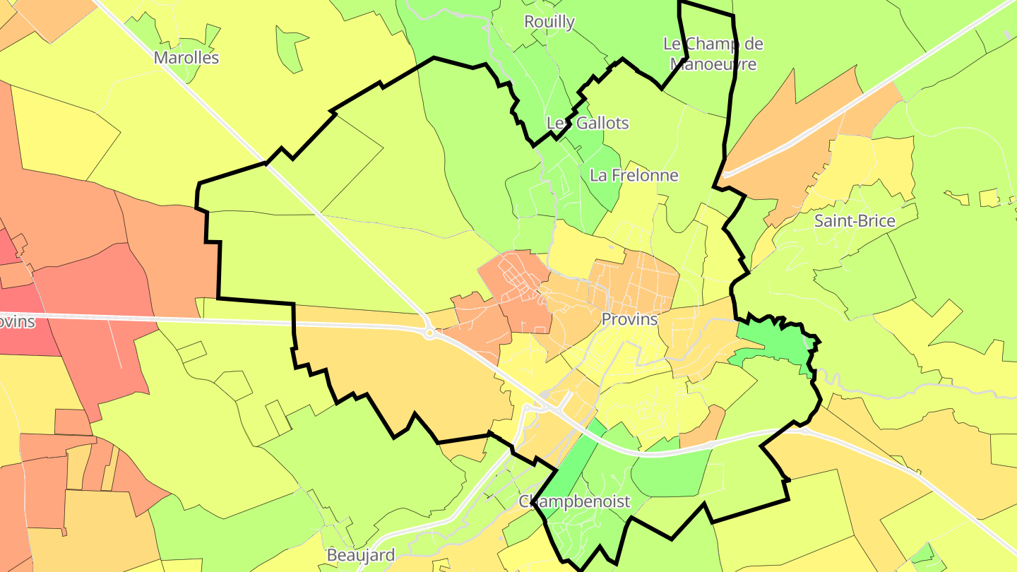 Carte des prix de l'immobilier Provins