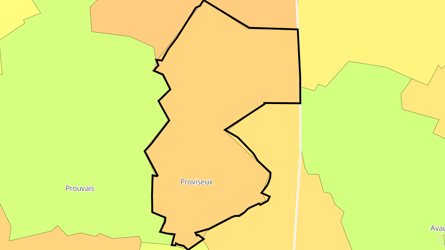 Carte des prix de l'immobilier Proviseux-et-Plesnoy