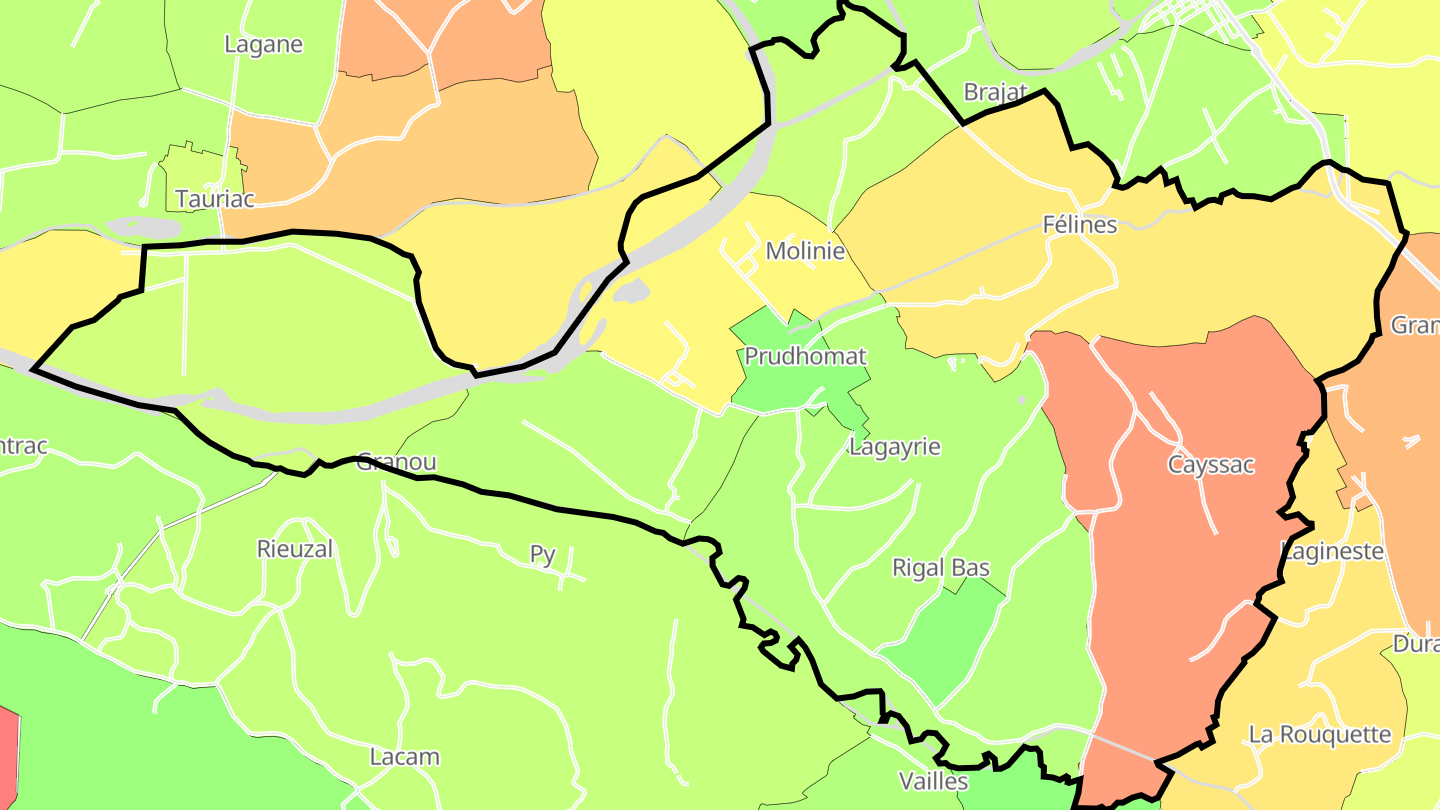 Carte des prix de l'immobilier Prudhomat