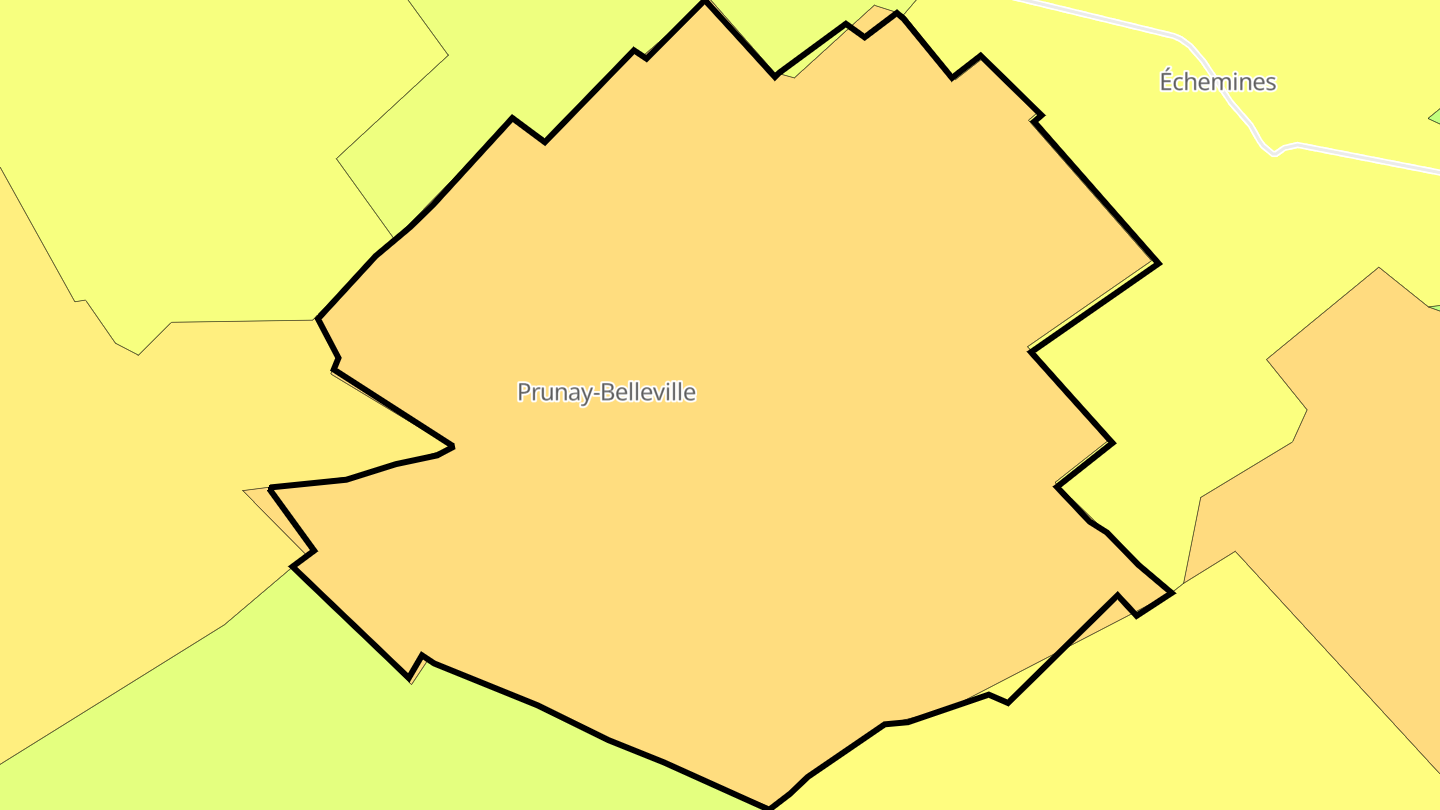 Carte des prix de l'immobilier Prunay-Belleville